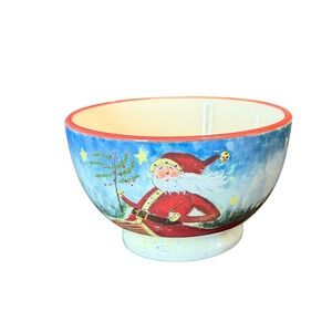 Certified International Susan Winget Santa Claus Christmas Cereal Soup Bowl